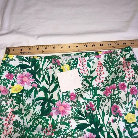 Talbots RSVP Floral Pants Stretch Cotton New Size 6 Tapered Side Zip Brunch - Picture 6 of 7